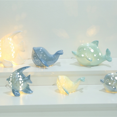CERAMIC OCEAN DECOR FISH WITH LED